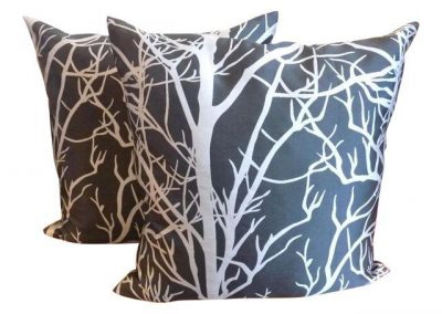 Black and Silver Forest Silhouette Pillows