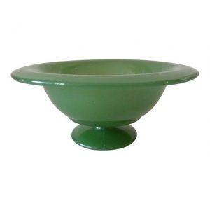 Jadeite Glass Footed Decorative Bowl